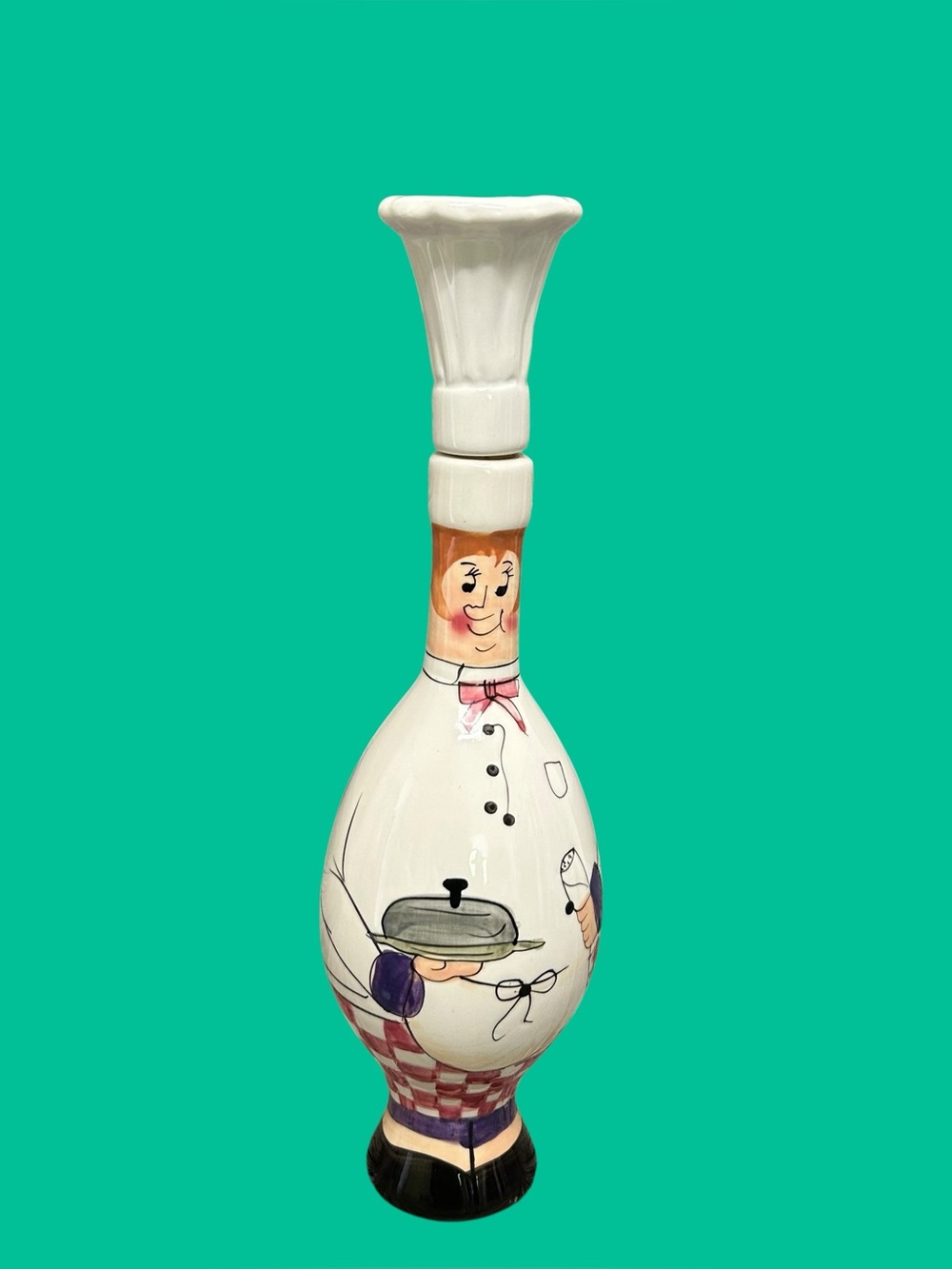 Trisa Chef Ceramic Decanter Bottle by Carrie Olsen Garrard